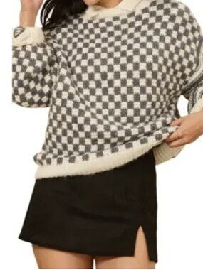 Altar'd State Suede Notch Slit Black Min Skirt XS NEW W TAGS